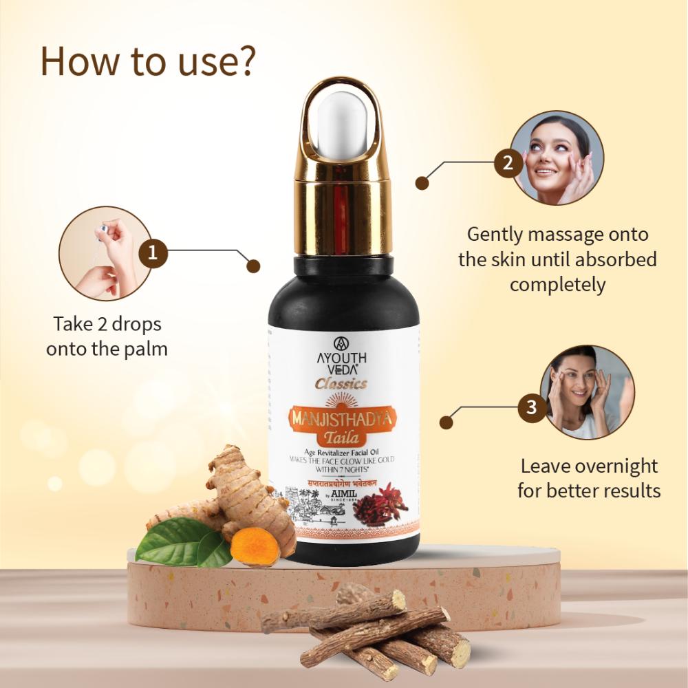 Manjisthadya Taila with Goat Milk & Herbs to Nourish Skin & Fade Blemishes