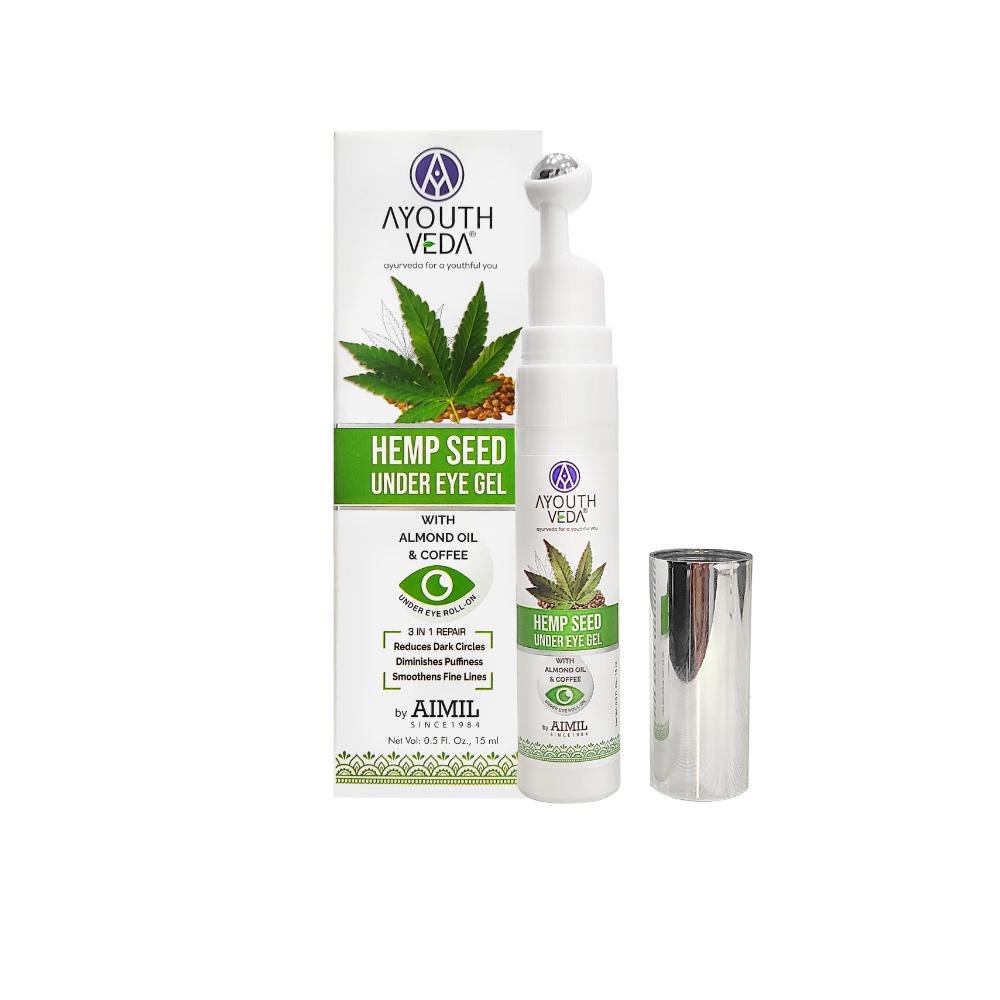 Hemp Seed Under Eye Gel with Coffee & Almond Oil to Reduce Dark Circles & Fine Lines