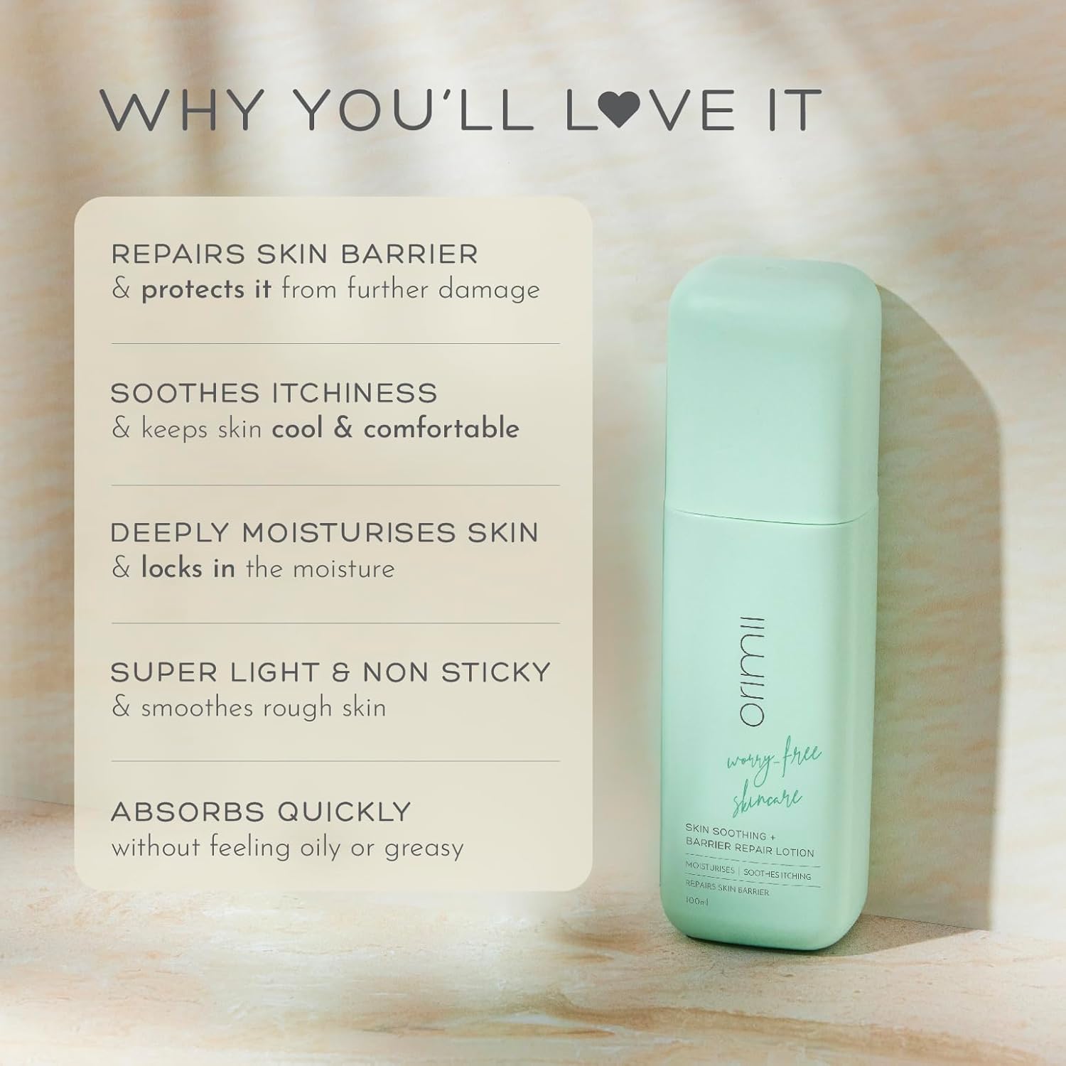 Barrier Repair Non-Comedogenic Body Lotion with Ceramides - Moisturizes & Reduces Itching
