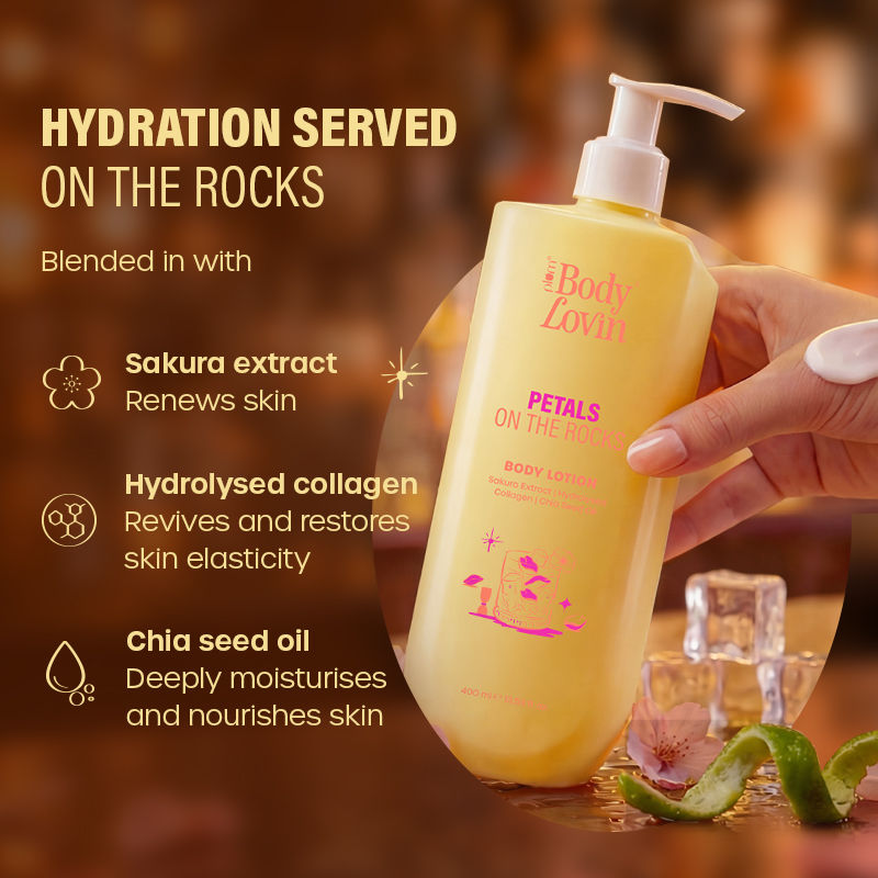 BodyLovin’ Petals On The Rocks Body Lotion, Lightweight Hydration, Citrus Floral Fragrance