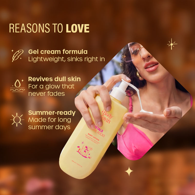 BodyLovin’ Petals On The Rocks Body Lotion, Lightweight Hydration, Citrus Floral Fragrance