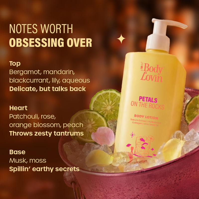 BodyLovin’ Petals On The Rocks Body Lotion, Lightweight Hydration, Citrus Floral Fragrance