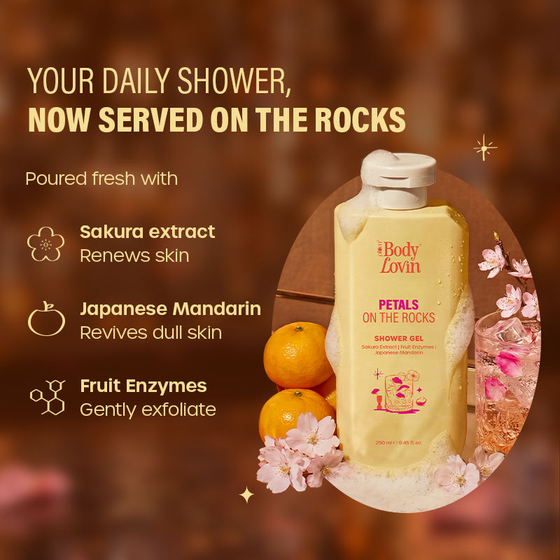 BodyLovin’ Petals On The Rocks Shower Gel, Renewing & Reviving, Citrus Floral Fragrance