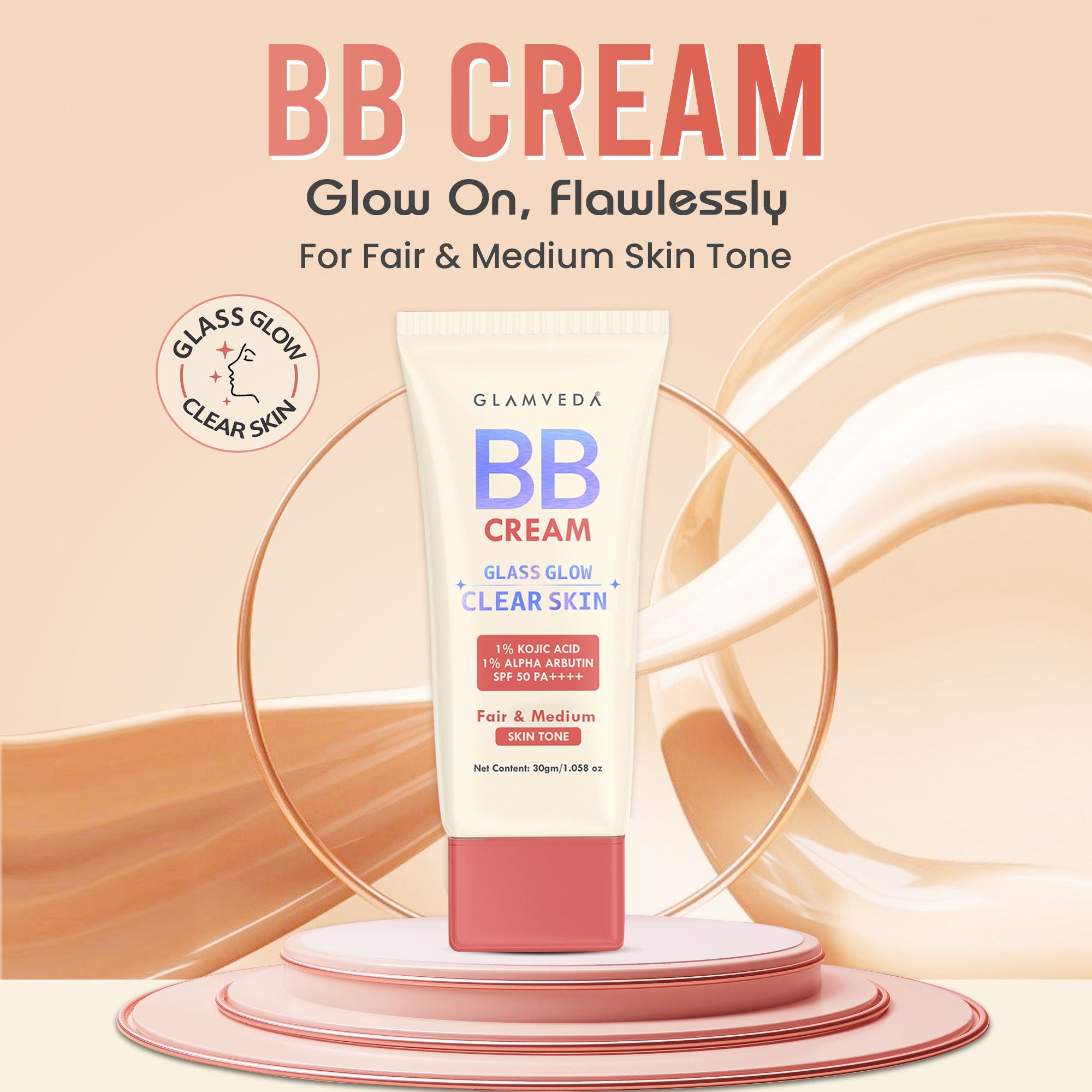 BB Cream Glass Glow Clear Skin SPF 50 PA++++ - Dark