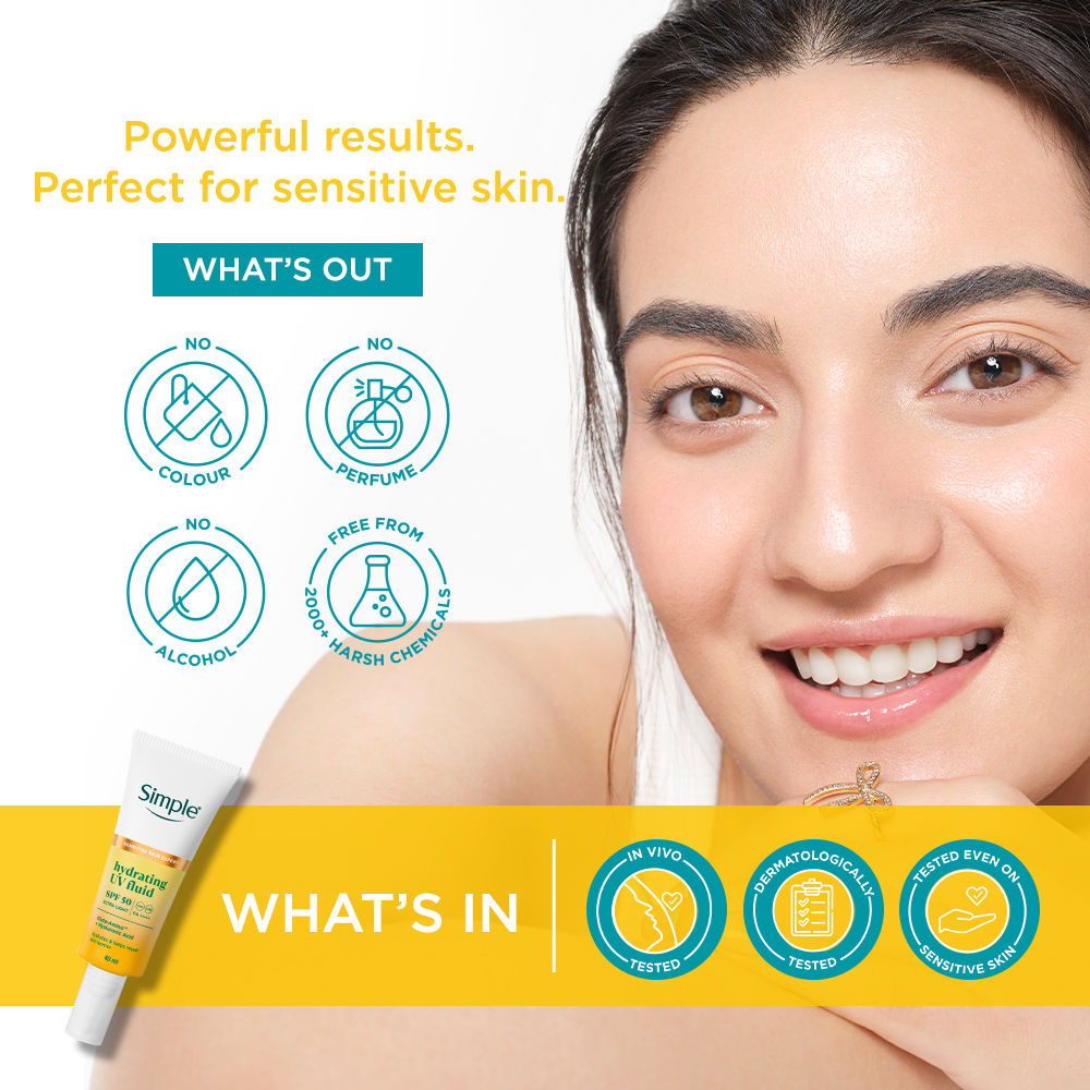 Hydrating UV Fluid SPF 50 PA++++ Hyaluronic Acid Sunscreen For Dry & Sensitive Skin