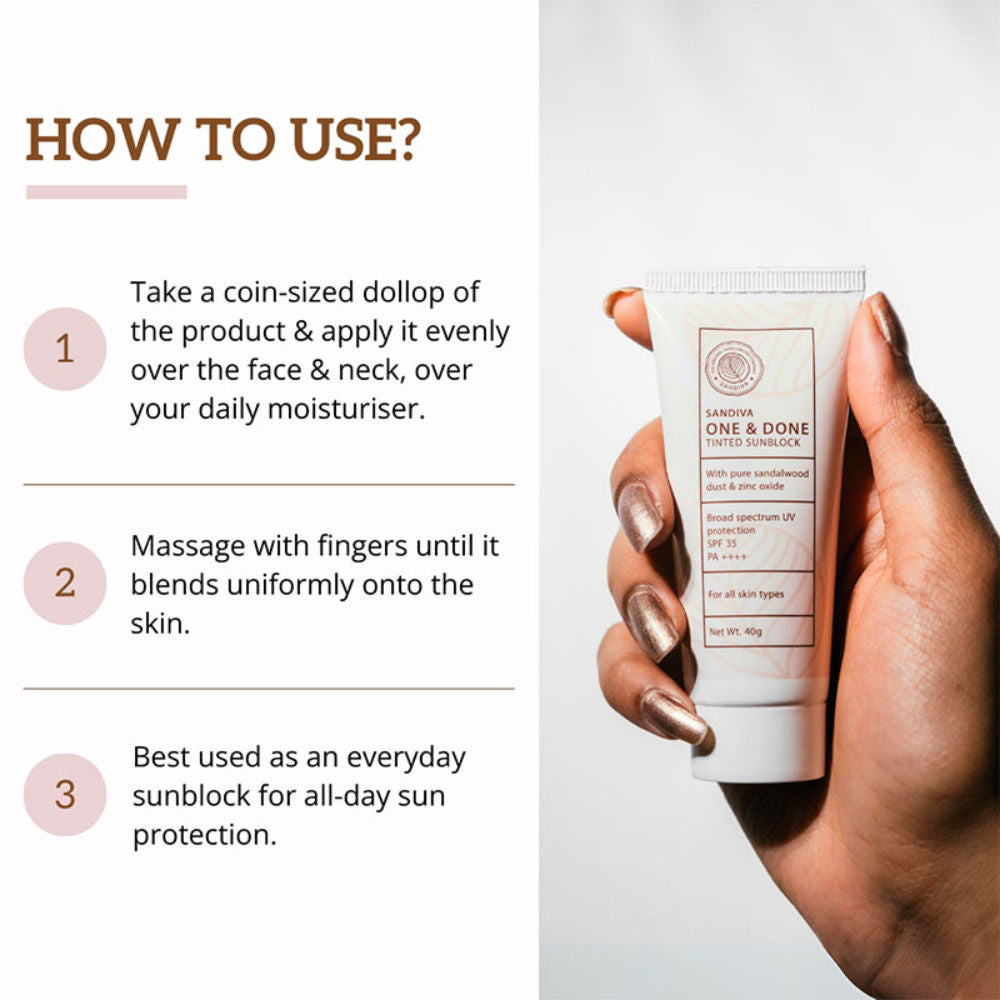 One & Done Tinted Sunscreen With Zinc Oxide, SPF 35 PA++++, No White Cast