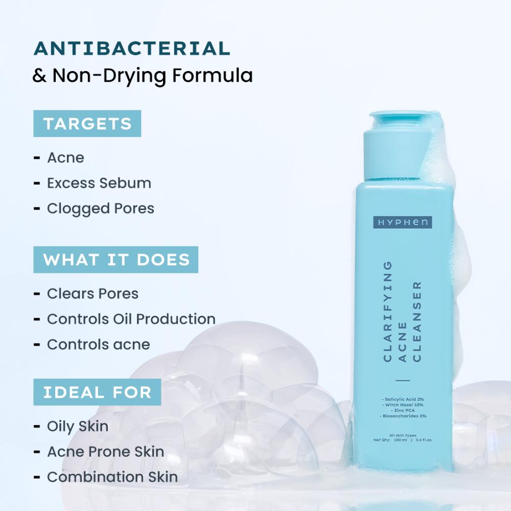 Clarifying Acne Cleanser With 2% Salicylic Acid, Anti-Acne Face Wash For Oil Control