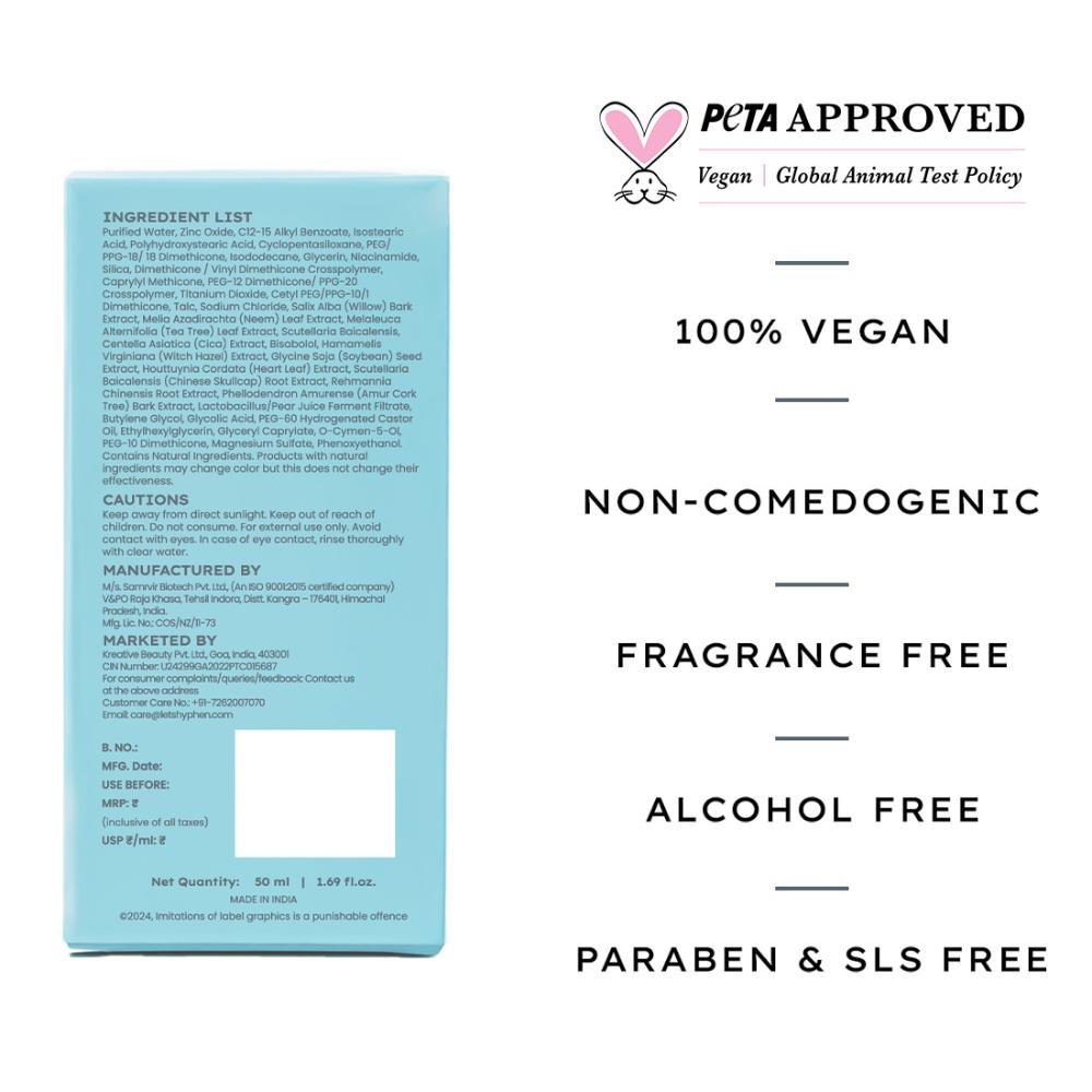 Sun Milk 100% Mineral Sunscreen SPF 50 PA++++ 25% Nano Zinc Oxide For Acne Prone, Oily Skin