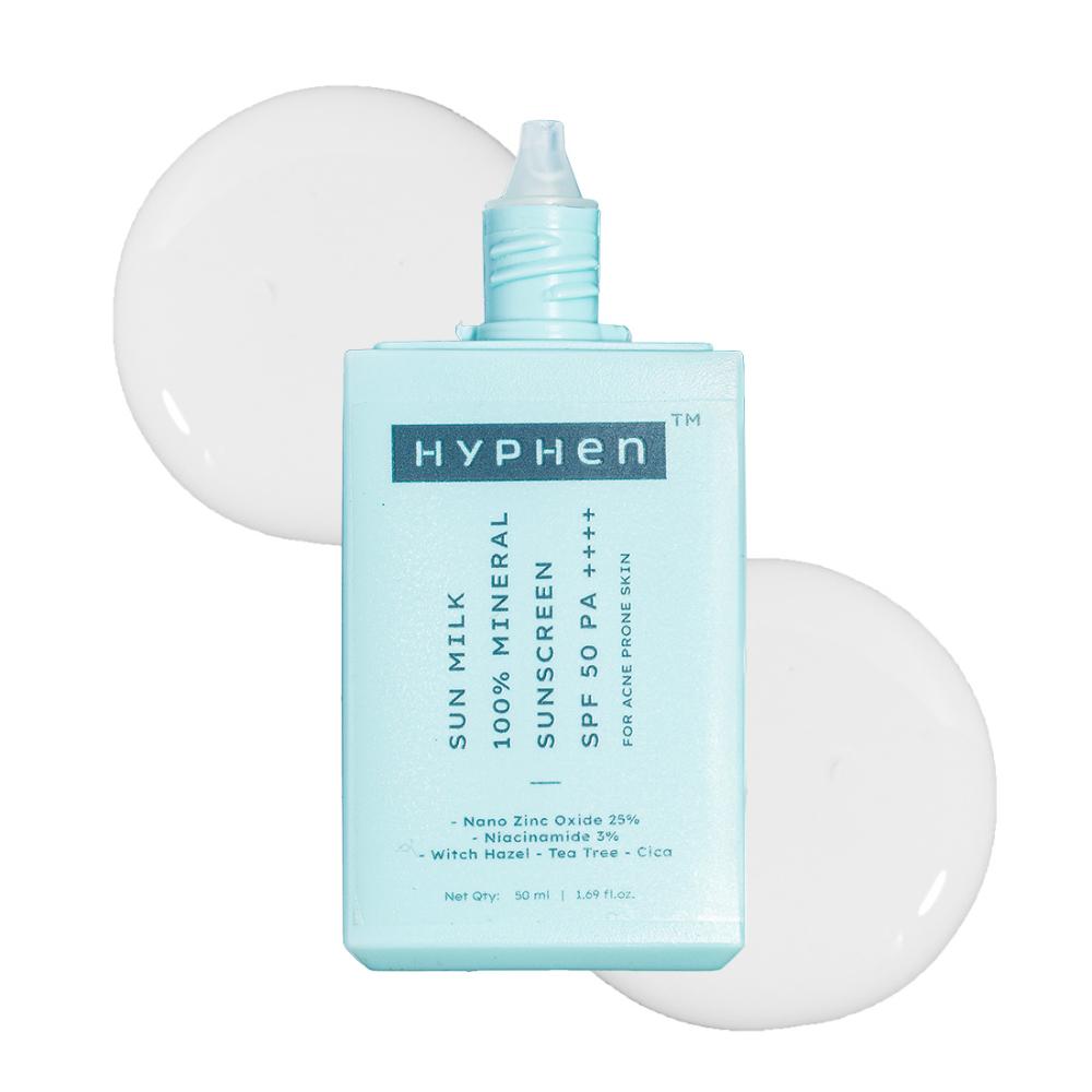 Sun Milk 100% Mineral Sunscreen SPF 50 PA++++ 25% Nano Zinc Oxide For Acne Prone, Oily Skin