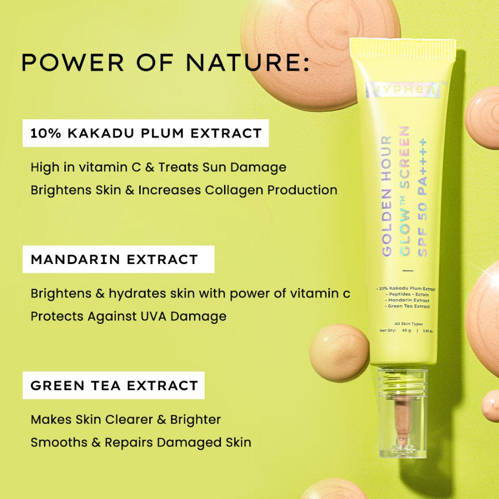 Golden Hour Glow Sunscreen SPF 50 PA++++ for Dewy & Bright Skin High UVA/B Protection