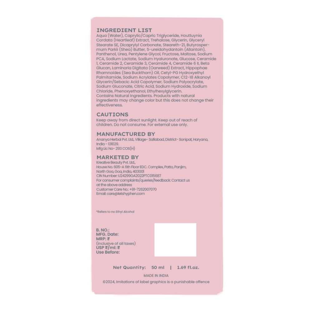 10% Heartleaf & 7% Ceramides-NMF Face Moisturizer| Rich Pillow Cream For Hydration
