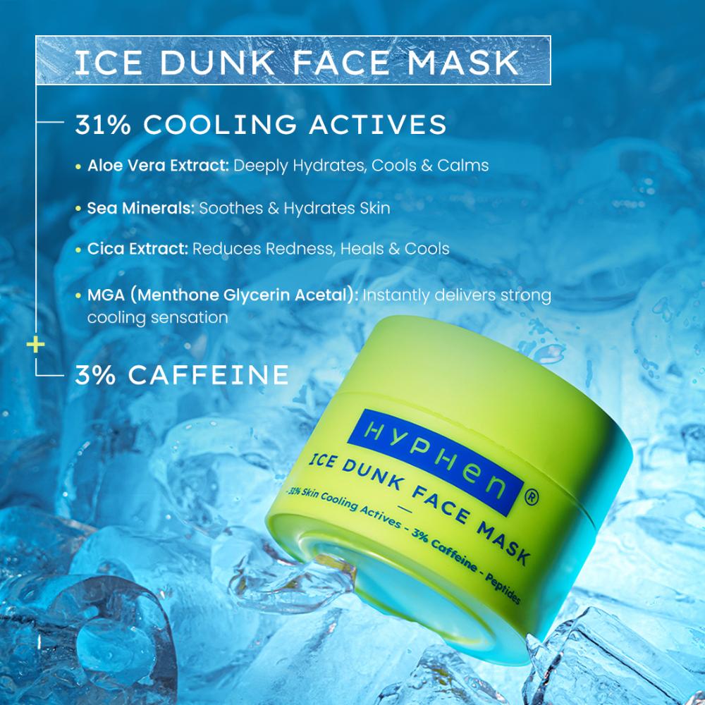 Ice Dunk Cooling Face Mask - 31% Cooling Actives, 3% Caffeine - Instant Depuff