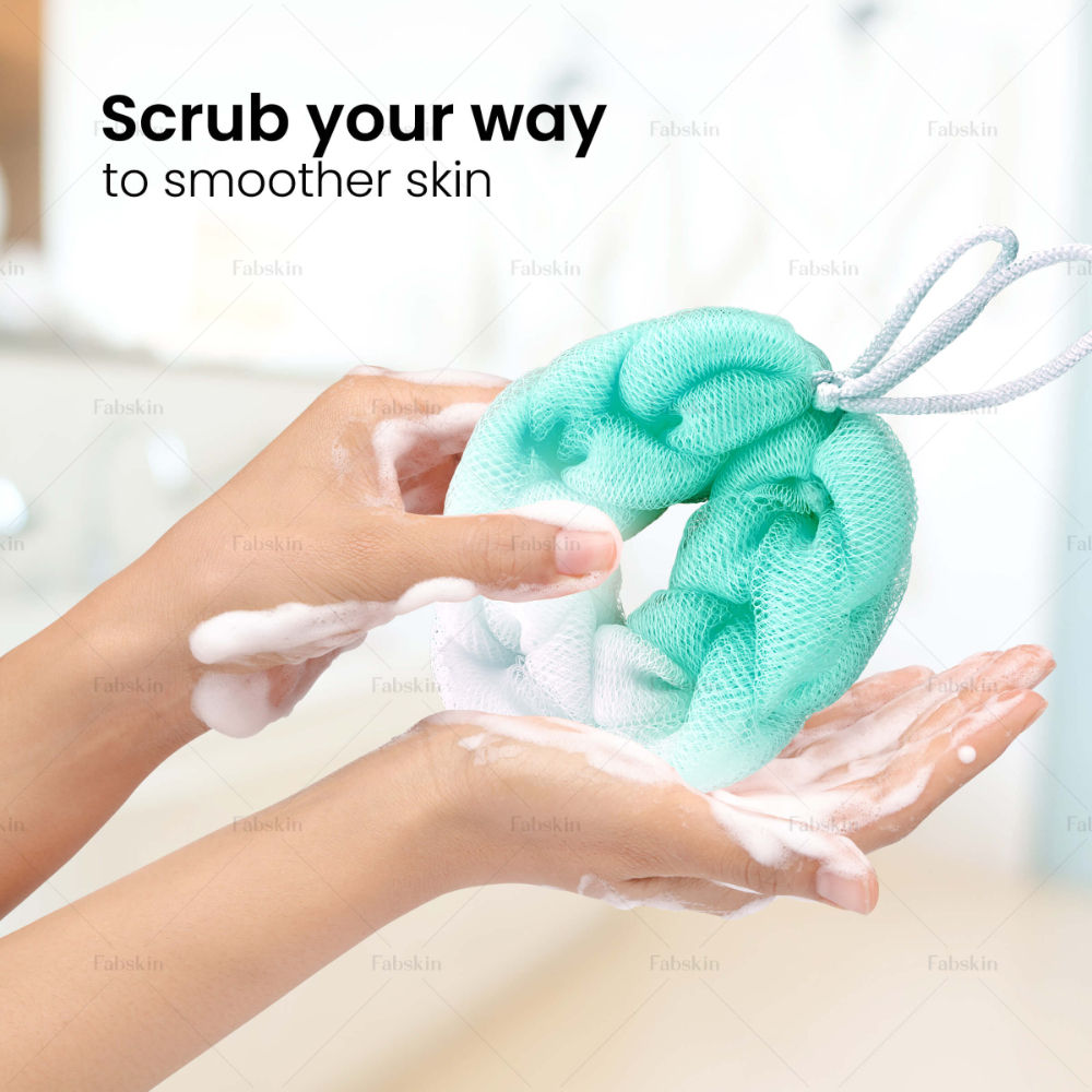 Luxury Bathing Back Scrubber Loofah Belt - Strechable 9 Knots Bath Sponge