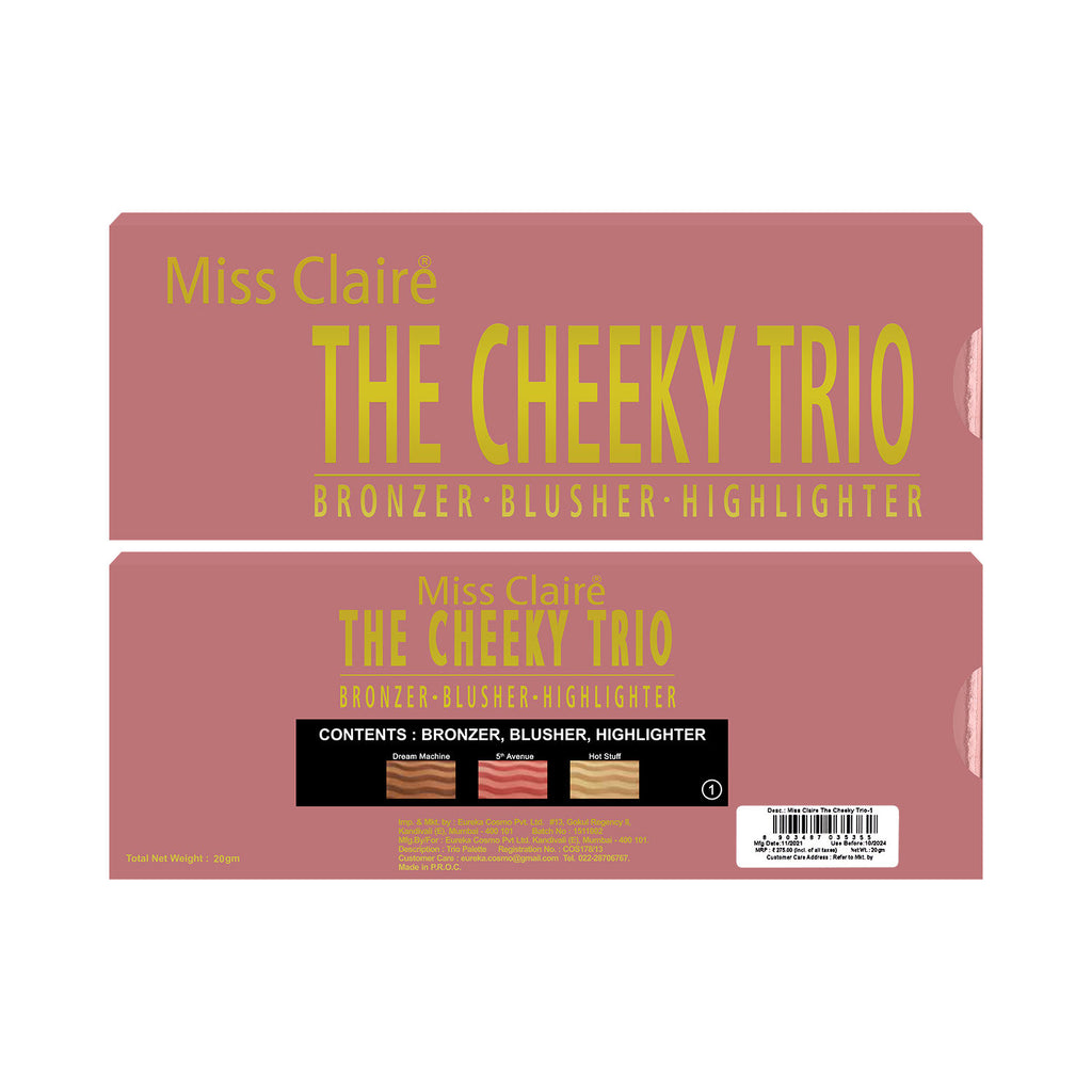 The Cheeky Trio Bronzer Blusher Highlighter - 1