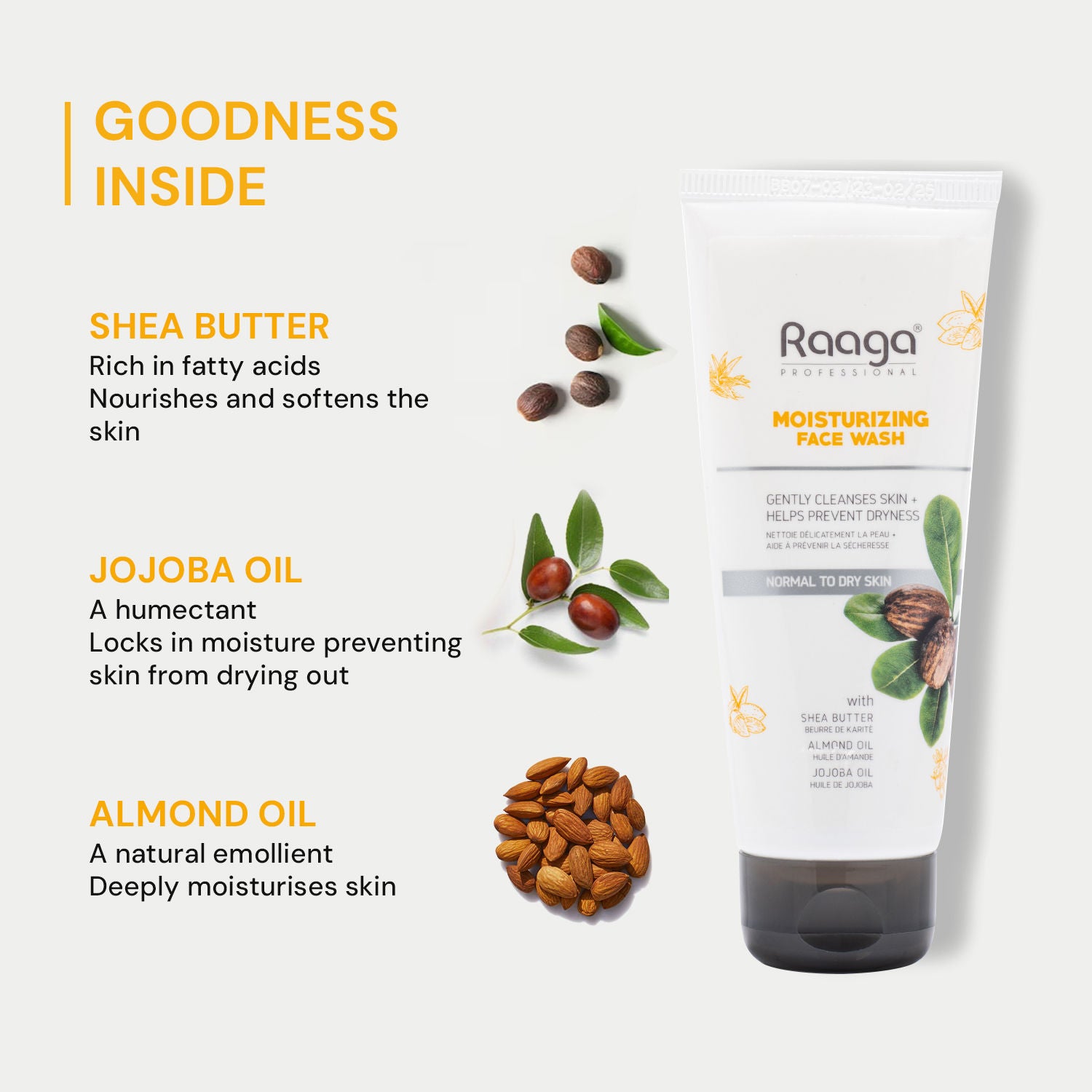 Moisturizing Face Wash With Shea Butter, Jojoba Oil And Almond Oil