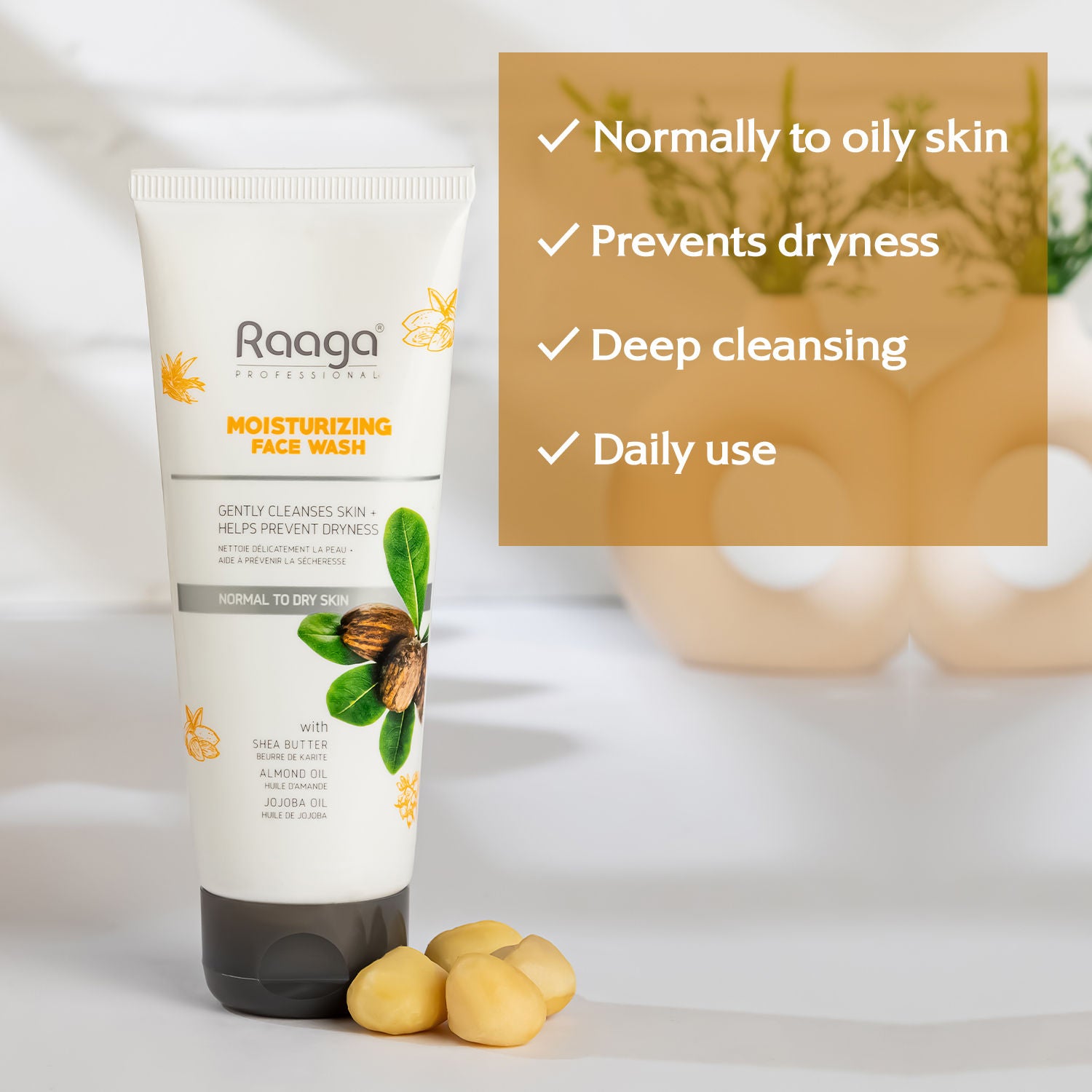 Moisturizing Face Wash With Shea Butter, Jojoba Oil And Almond Oil