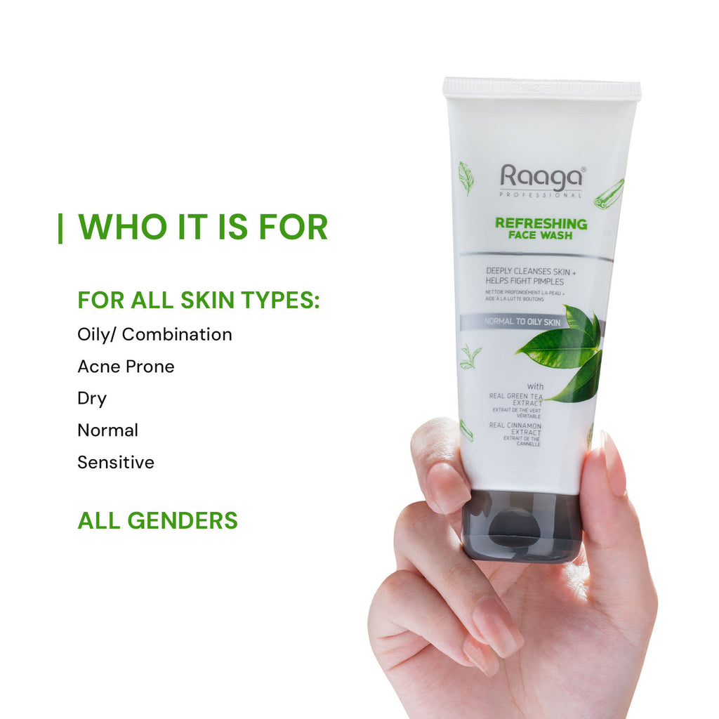 Refreshing Face Wash, Salicylic Acid & Green Tea Extract For Normal To Oily Skin