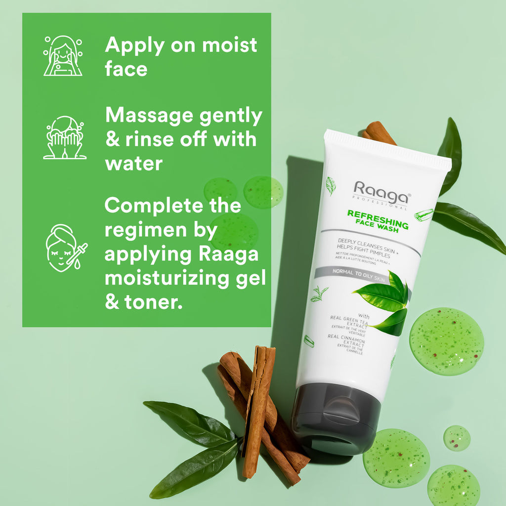 Refreshing Face Wash, Salicylic Acid & Green Tea Extract For Normal To Oily Skin
