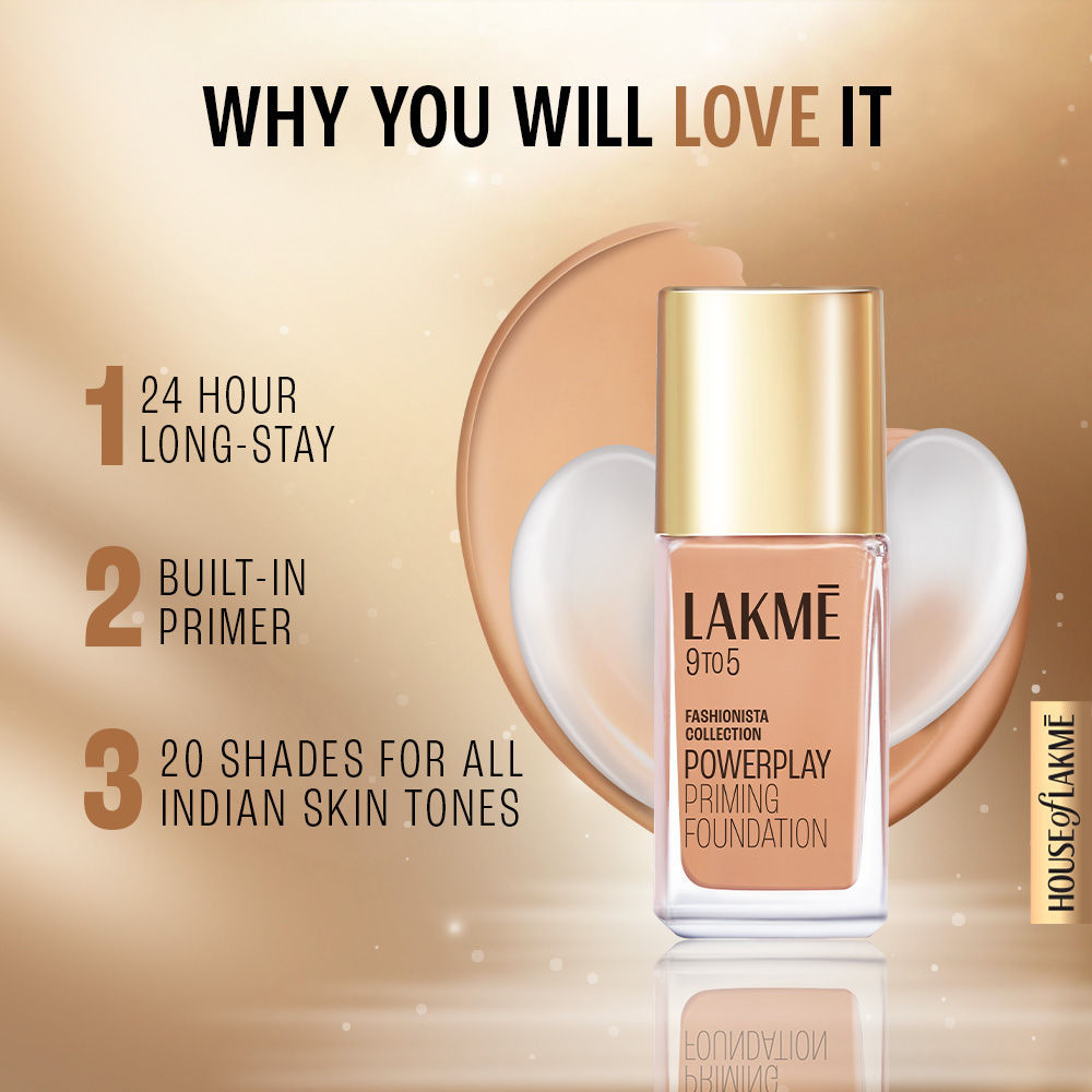 9 To 5 Powerplay Priming Foundation, Built In Primer, Long-Lasting, SPF 20