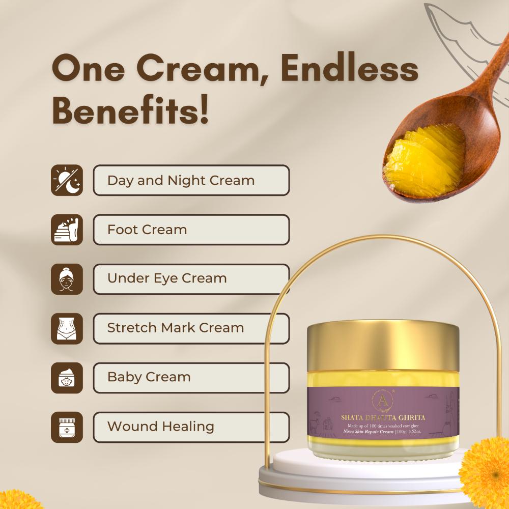 Shata Dhauta Ghrita Skin Repairing Moisturizing Ghee Cream