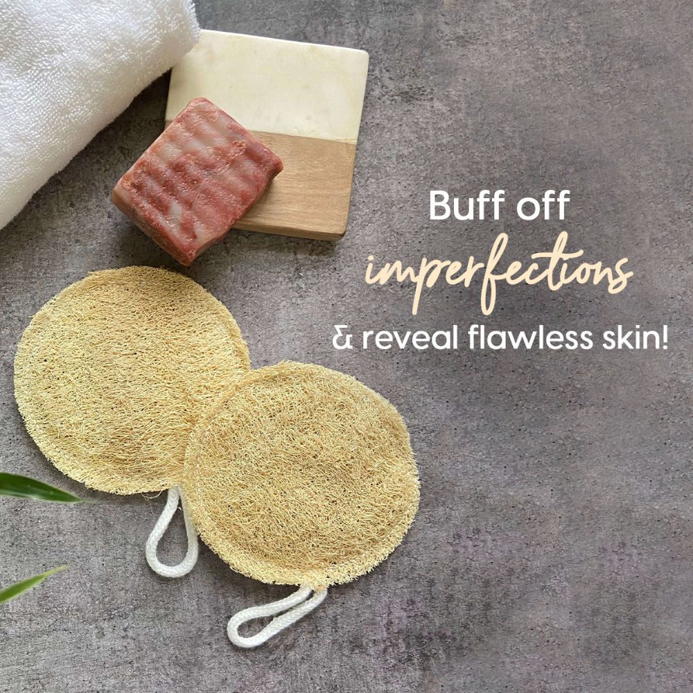 100% Natural Bath Loofah Body Scrubber Sponge Pad for Exfoliating & Dead Skin Removal