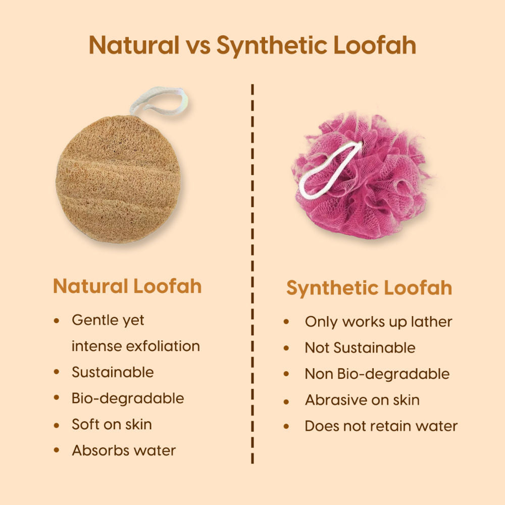 100% Natural Bath Loofah Body Scrubber Sponge Pad for Exfoliating & Dead Skin Removal