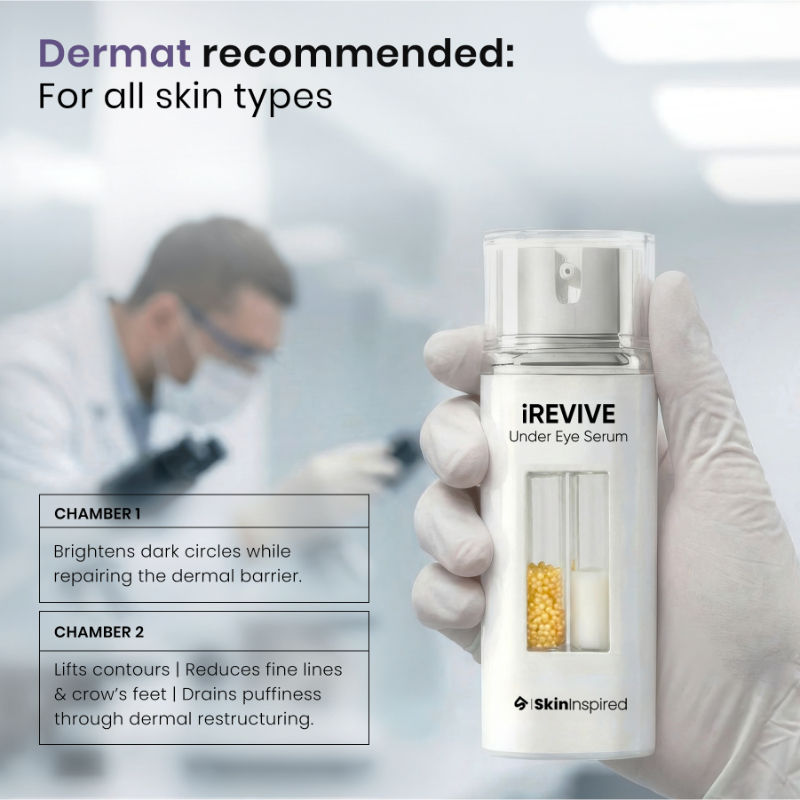 iREVIVE Dual Chamber Under Eye Serum, Brightening & De-Puffing Eye Treatment