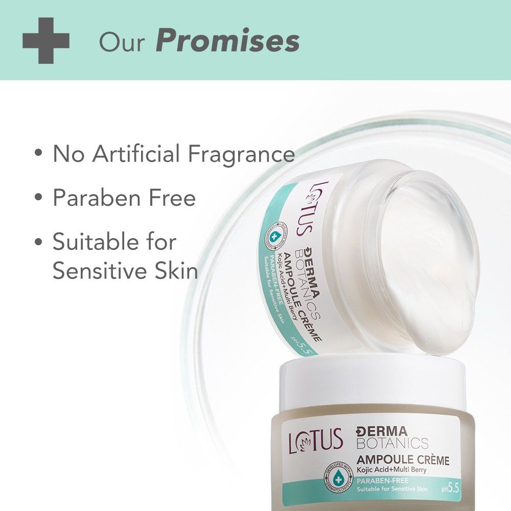 Lotus Dermabotanics Kojic Acid + Multi Berry Ampoule Face Cream pH5.5 Suitable For Sensitive Skin