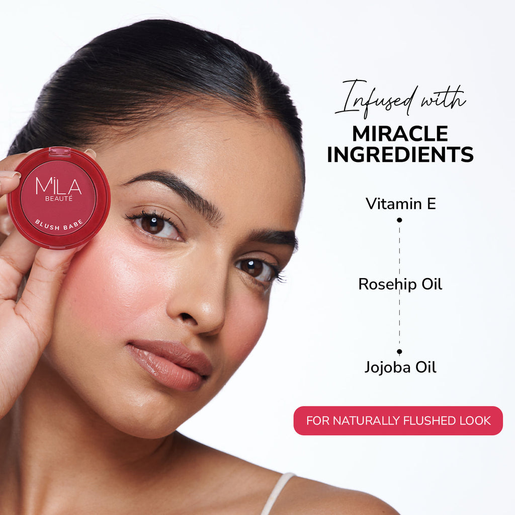 Matte Finish Blush Babe Powder Blush With Rosehip Oil