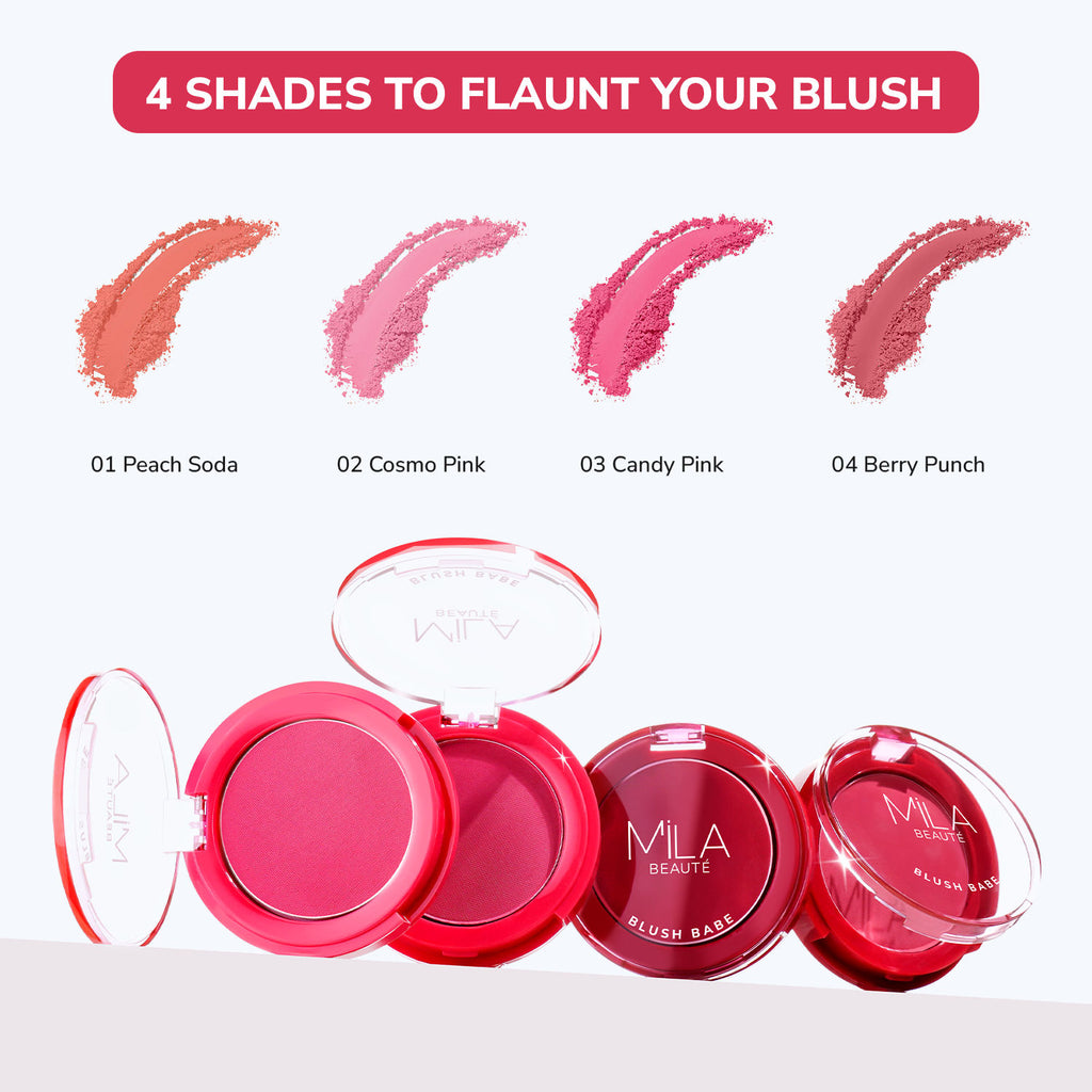 Matte Finish Blush Babe Powder Blush With Rosehip Oil