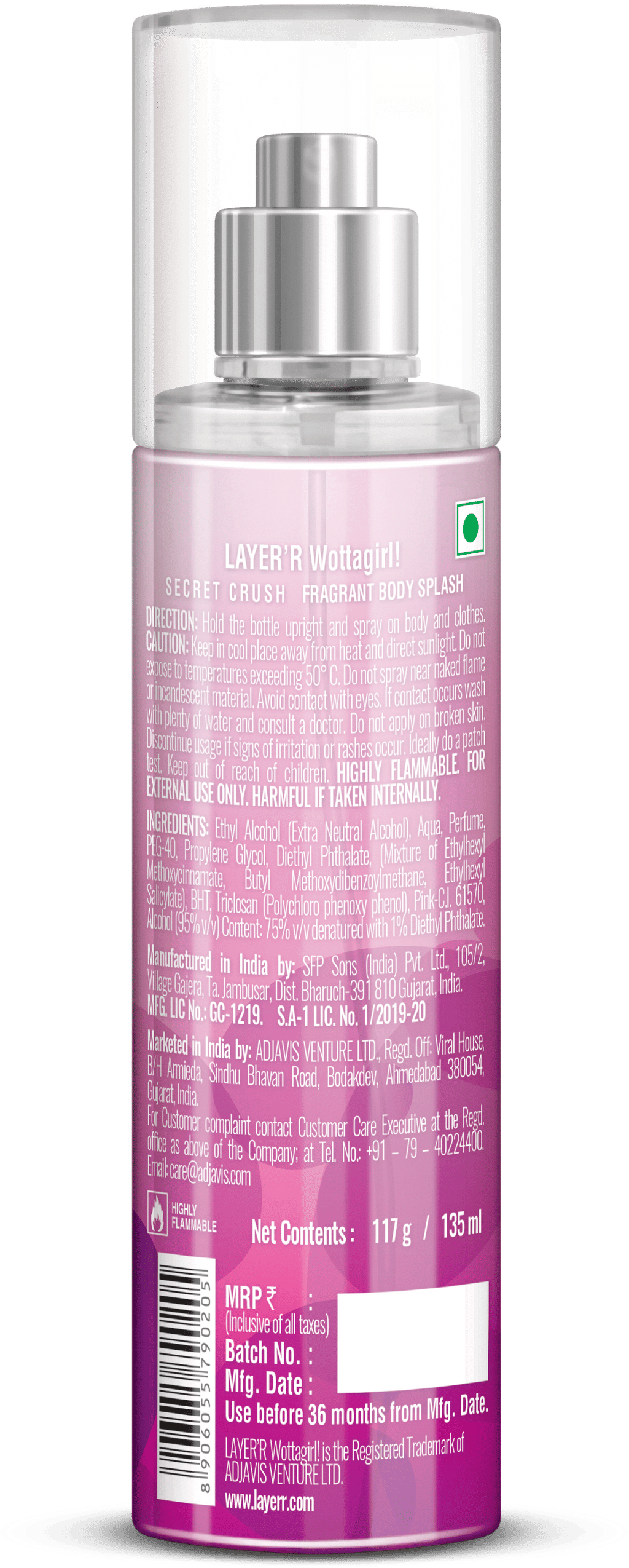 Wottagirl Secret Crush Fragrant Body Splash For Her