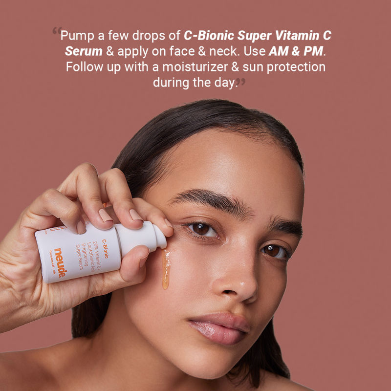 Neude 20% Vitamin C Serum - Glutathione+Red Algae+Kakadu Plum, C-Bionic Super Serum for Skin Brightening