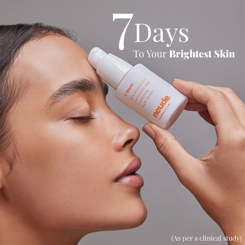Neude 20% Vitamin C Serum - Glutathione+Red Algae+Kakadu Plum, C-Bionic Super Serum for Skin Brightening