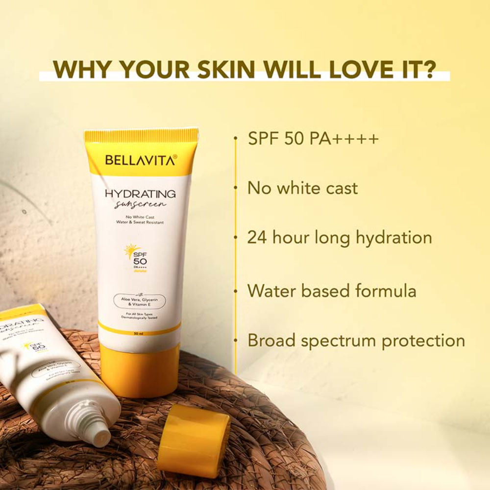 Bella Vita Water based Hydrating SPF 50 PA+++ UV Protection Sun Block Sunscreen 50ML