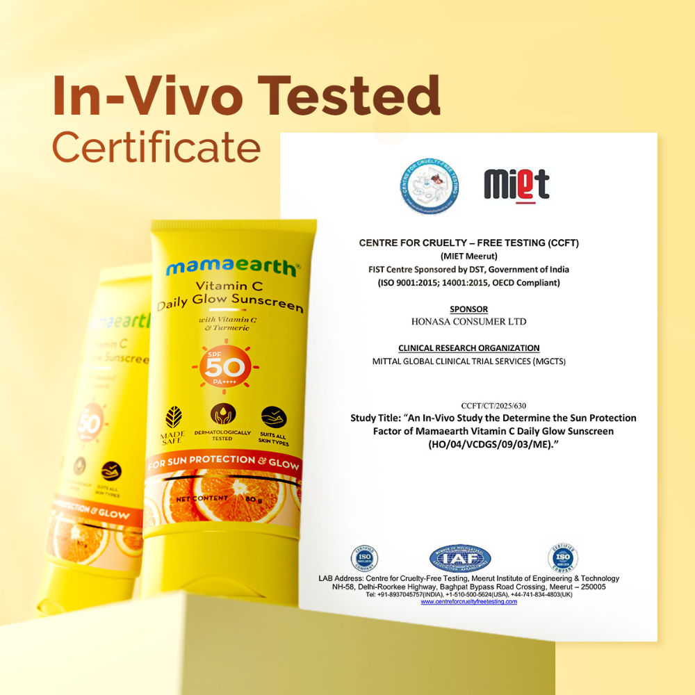 Vitamin C Daily Glow Sunscreen With Vit C & Turmeric For Tan Protect... - In-Vivo tested
