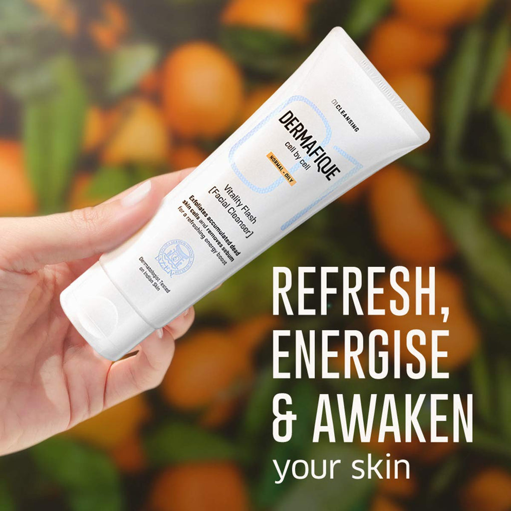 Vitality Flash Facial Cleanser, Exfoliating Face Wash, Cleanses Pores, Removes Oil