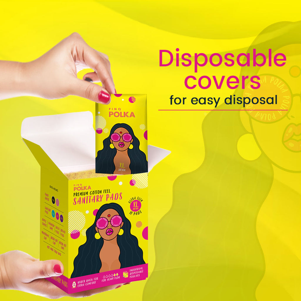 POLKA Ultra Sanitary Pads Organic Cotton Soft Feel Rash Free Wide Back
