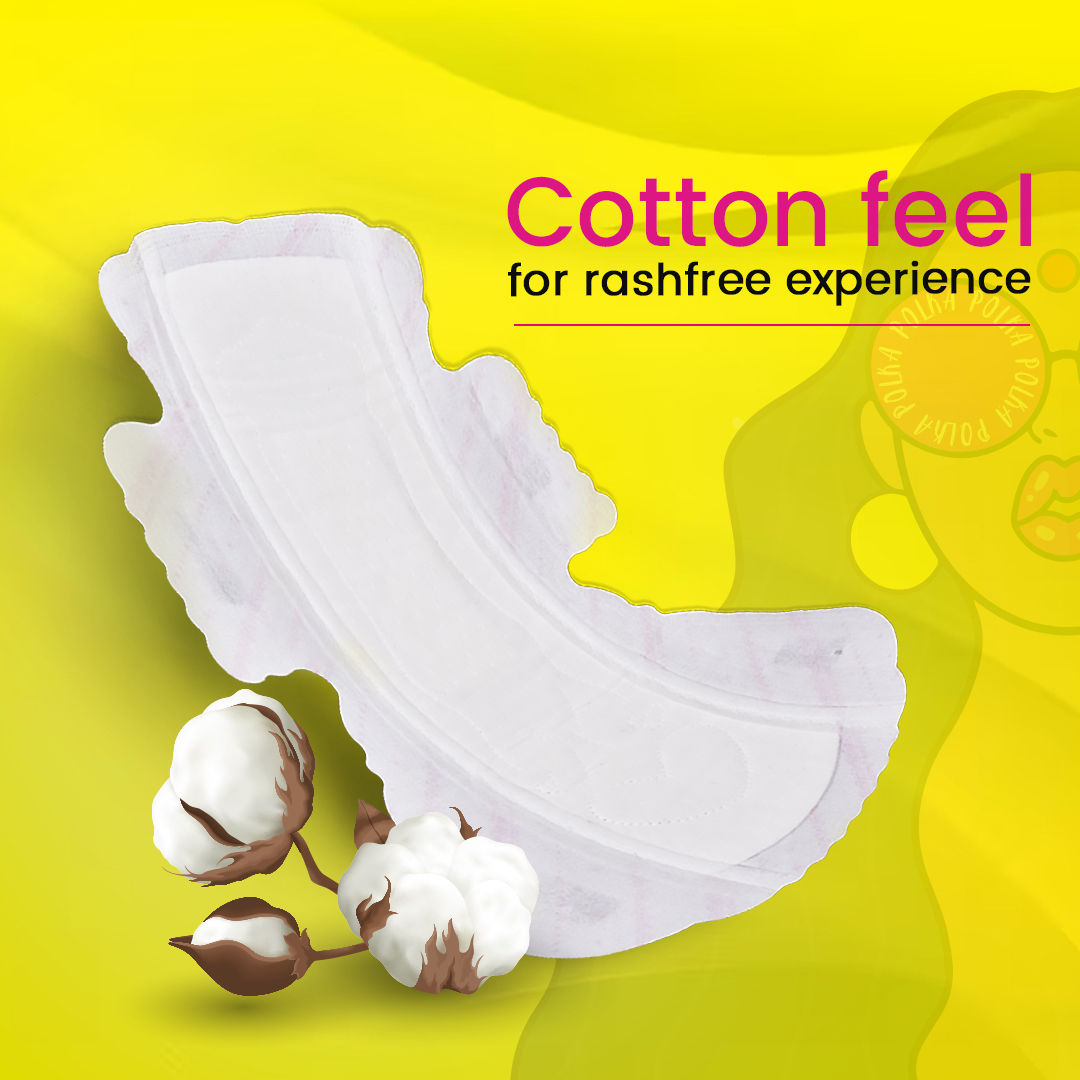 POLKA Ultra Sanitary Pads Organic Cotton Soft Feel Rash Free Wide Back