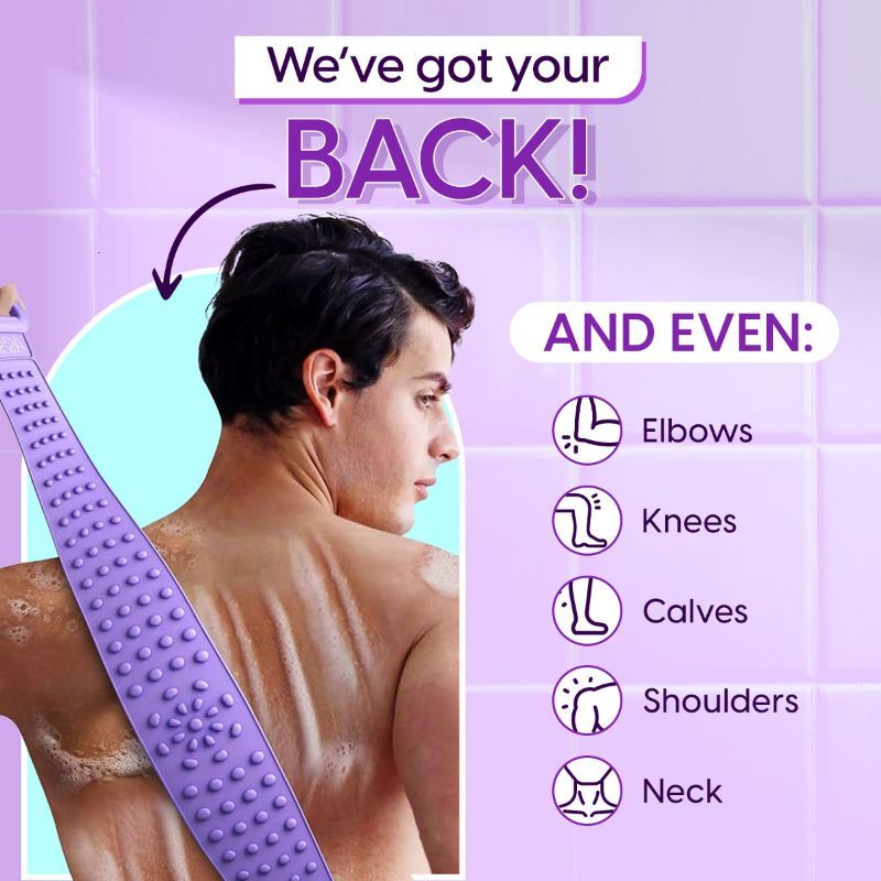 Professional Silicone Body Back Scrubber Belt Exfoliating Bath Brush