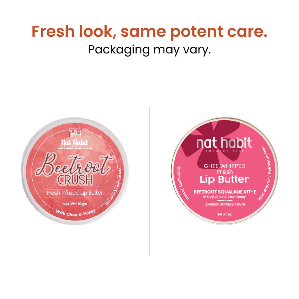 Beetroot Lip Butter With Desi Ghee & Honey Lip Balm For Natural Pink Lips, Lip Moisturizer