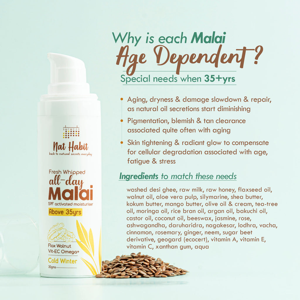 Flax Walnut Malai Face Moisturizer For Glowing Skin, Cold Cream For Combination Skin