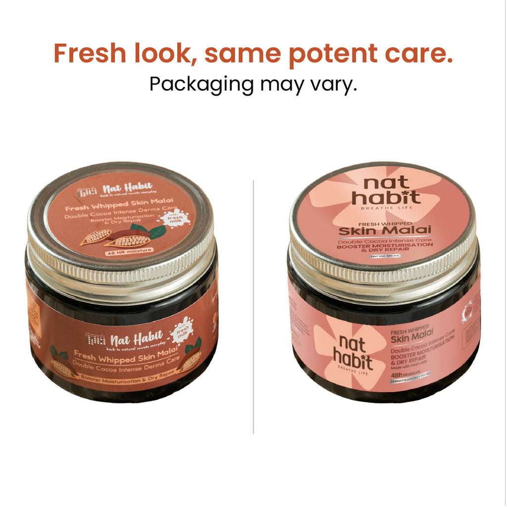 Double Cocoa Whipped Skin Malai Body Butter for Extreme Dryness 48 HR Moisture
