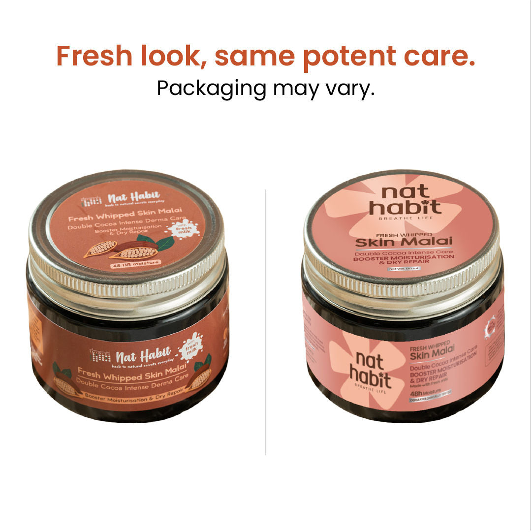 Double Cocoa Whipped Skin Malai Body Butter for Extreme Dryness 48 HR Moisture