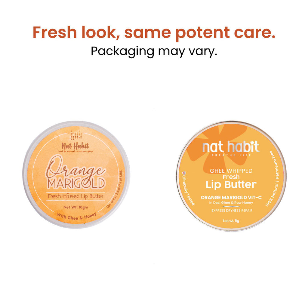 Desi Ghee & Honey Lip Balm- Orange Marigold Lip Butter For Lip Pigmentation & Chapped Lips