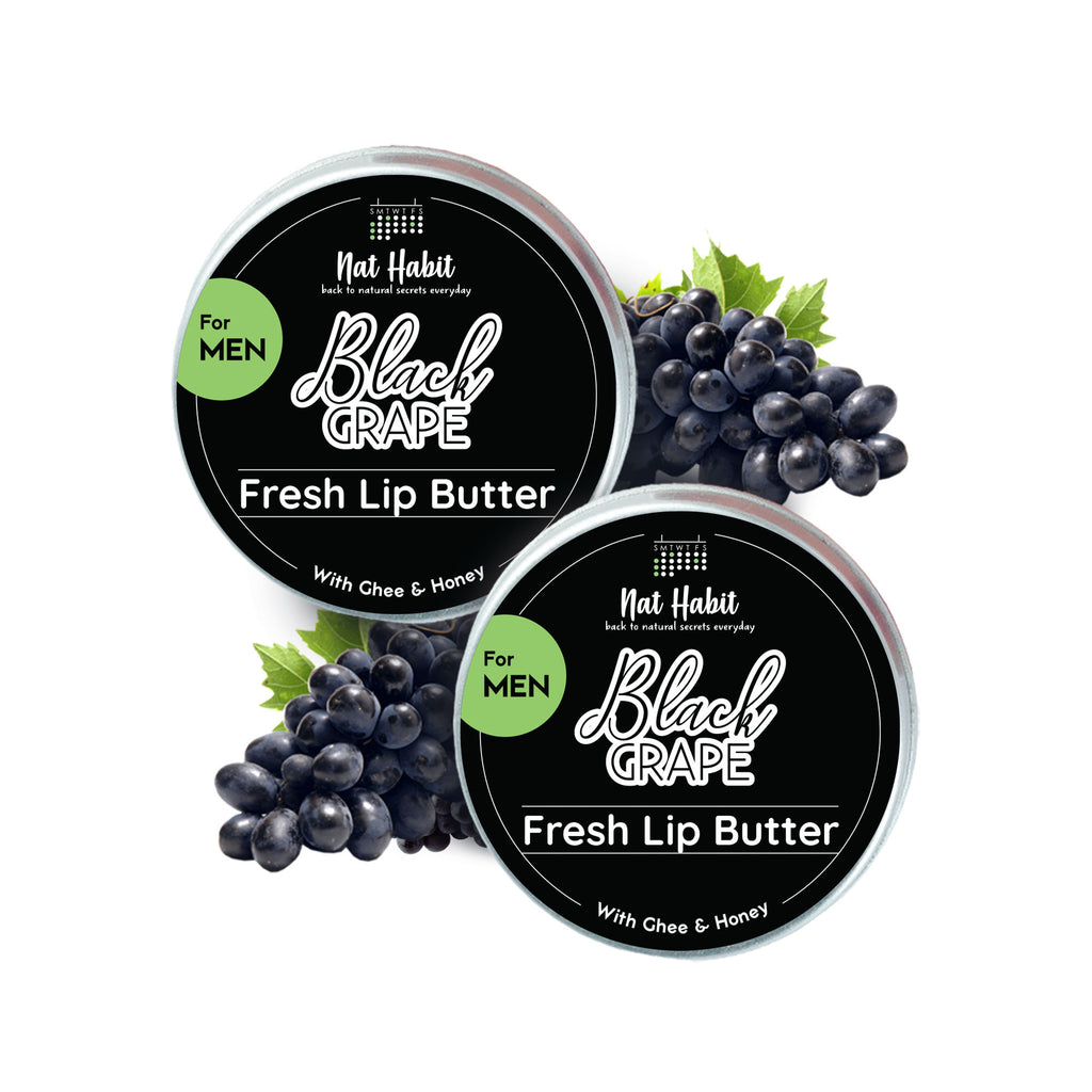 Desi Ghee & Honey Lip Balm- Non Tinted Black Grape Lip Butter For Dark Lip Lightening, Men