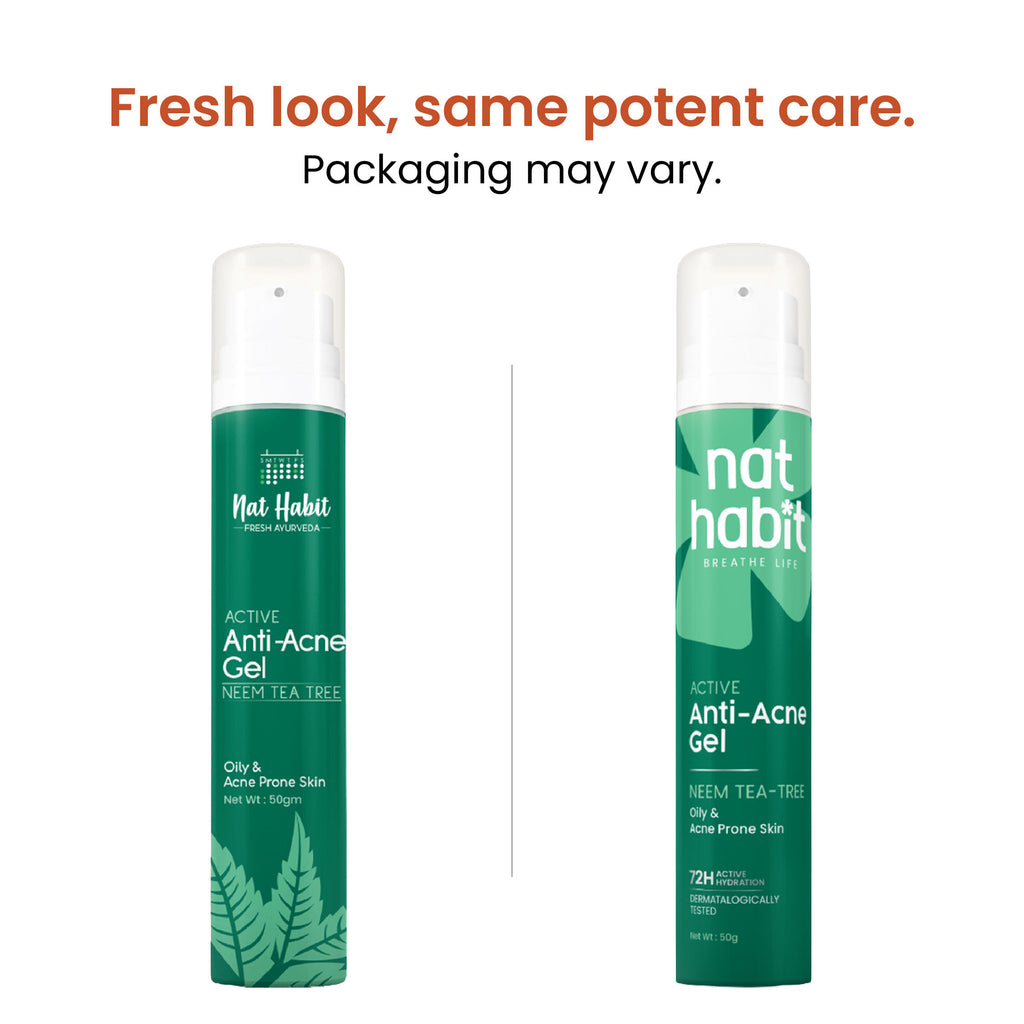 Active Anti Acne Neem Tea Tree Face Gel Moisturiser For Oily & Acne Prone Skin