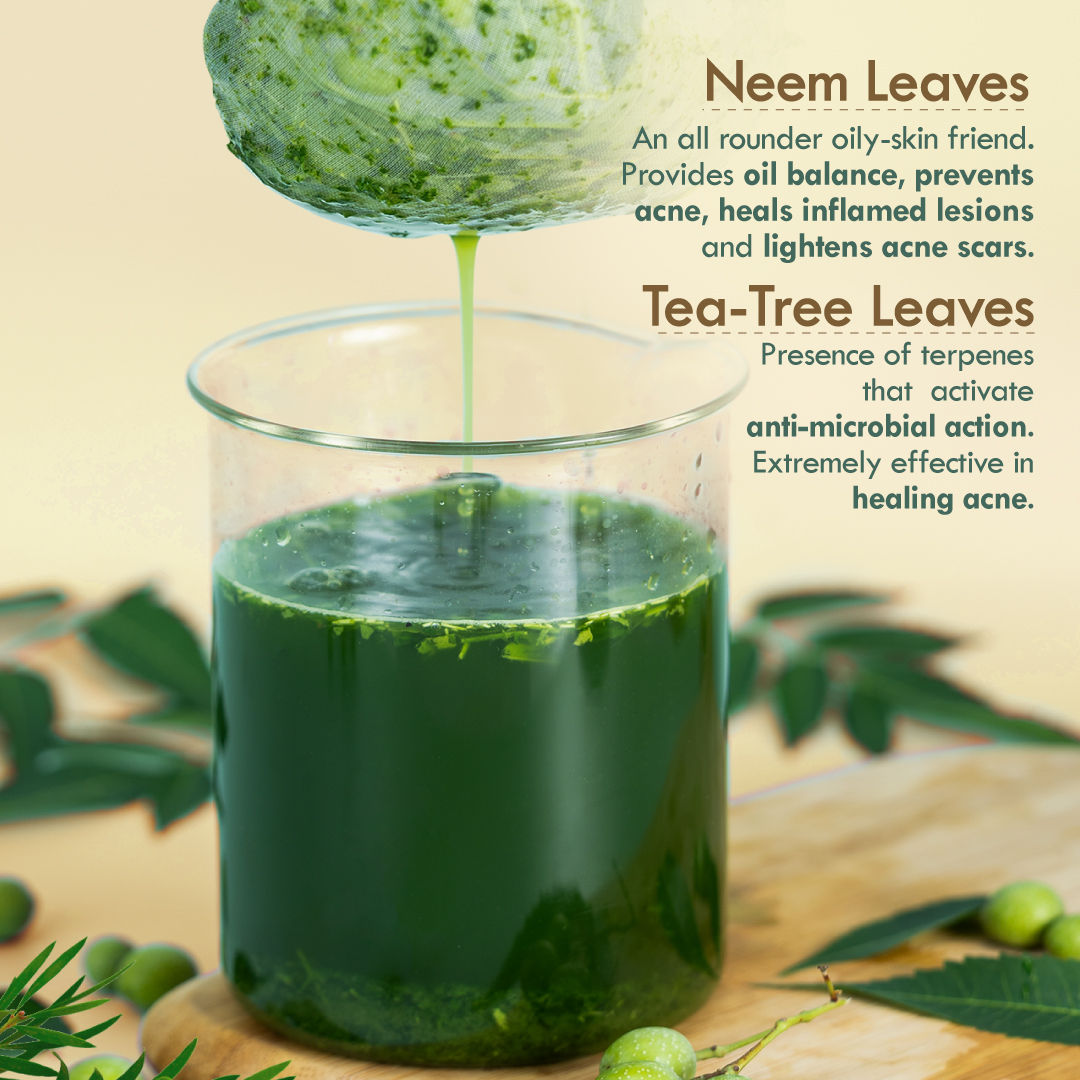 Active Anti Acne Neem Tea Tree Face Gel Moisturiser For Oily & Acne Prone Skin