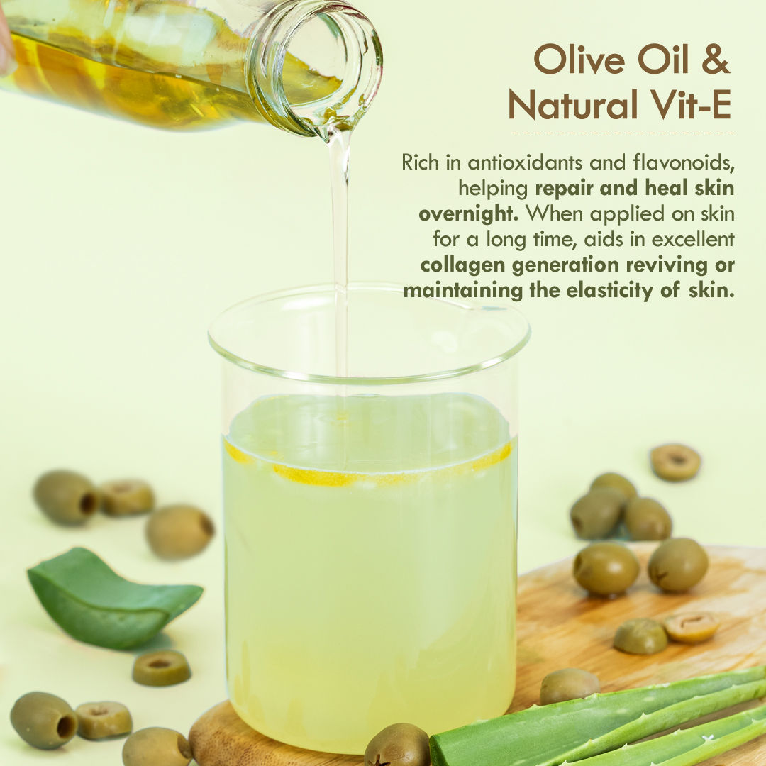 Active Olive Night Vitamin E Face Gel Moisturiser For Anti-Aging & Collagen Boost