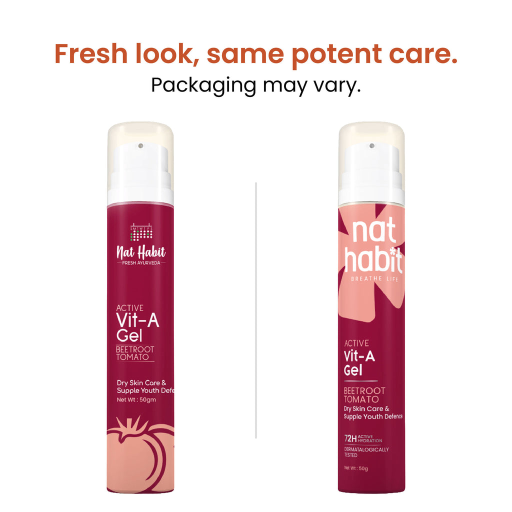 Active Beetroot Tomato Vitamin A Face Gel Moisturiser For Dry Skin Care & Collagen Boost