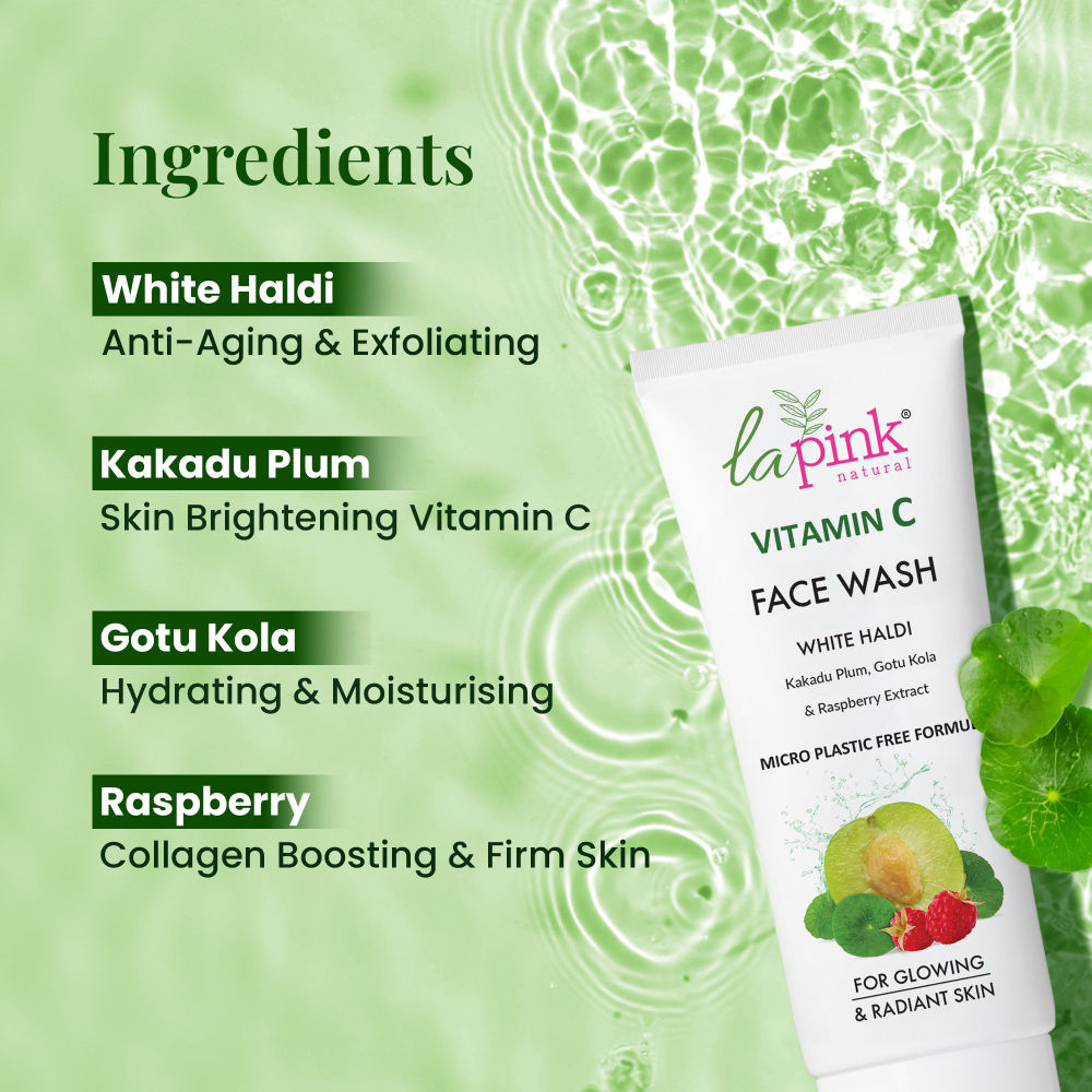 Vitamin C Face Wash With White Haldi Gotu Kola Brightens And Evens Skin Tone